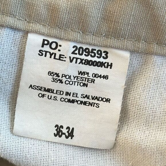 VERTX Pants Men's 36/34 Tan Phantom Ops Tactical Pants VTX8000 Khaki Utility FLA - Picture 10 of 11